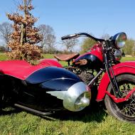 1937 Harley Davidson model W750 with duna sidecar