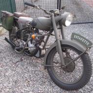 Coming in Sarolea 400cc Estafette ex belgian army bike 1951
